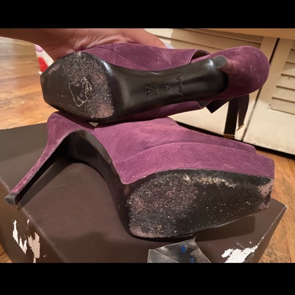 Louis Vuitton Violet Peep Toe Bootie Heels - Picture 3 of 6